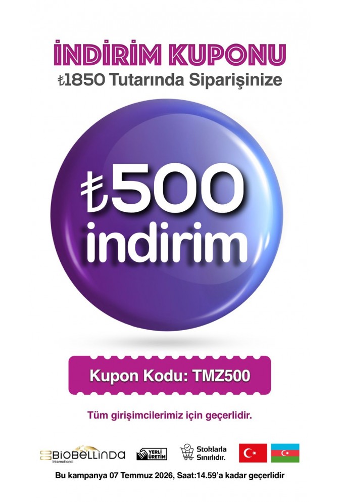 1850₺ Biobellinda Alışverişinize 500₺ indirim